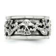 thumbnail image 2 of 925 Sterling Silver Spinning Vintage Skull Ring Man   For Dad Mens  For Him, 2 of 6