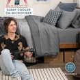 thumbnail image 6 of Bare Home 4-Piece Reversible Bed-in-a-Bag - Premium 1800 Collection - Twin, Light Gray/Gray Comforter with Gray Sheet Set, 6 of 10
