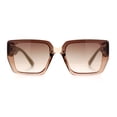 thumbnail image 4 of Womens Rose Metal Button Gem Arm Rimless Rectangle Designer Fashion Sunglasses Beige - Brown, 4 of 8