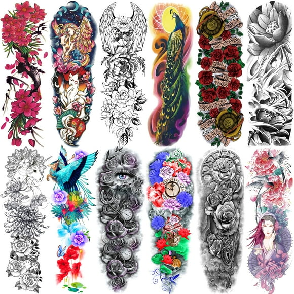 Tatuaje temporal Aresvns Flowers para mujeres y niños