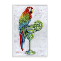Stupell Industries Margarita Parrot Perched Food & Beverage Painting White Framed Art Print Wall Art, 20 x 30