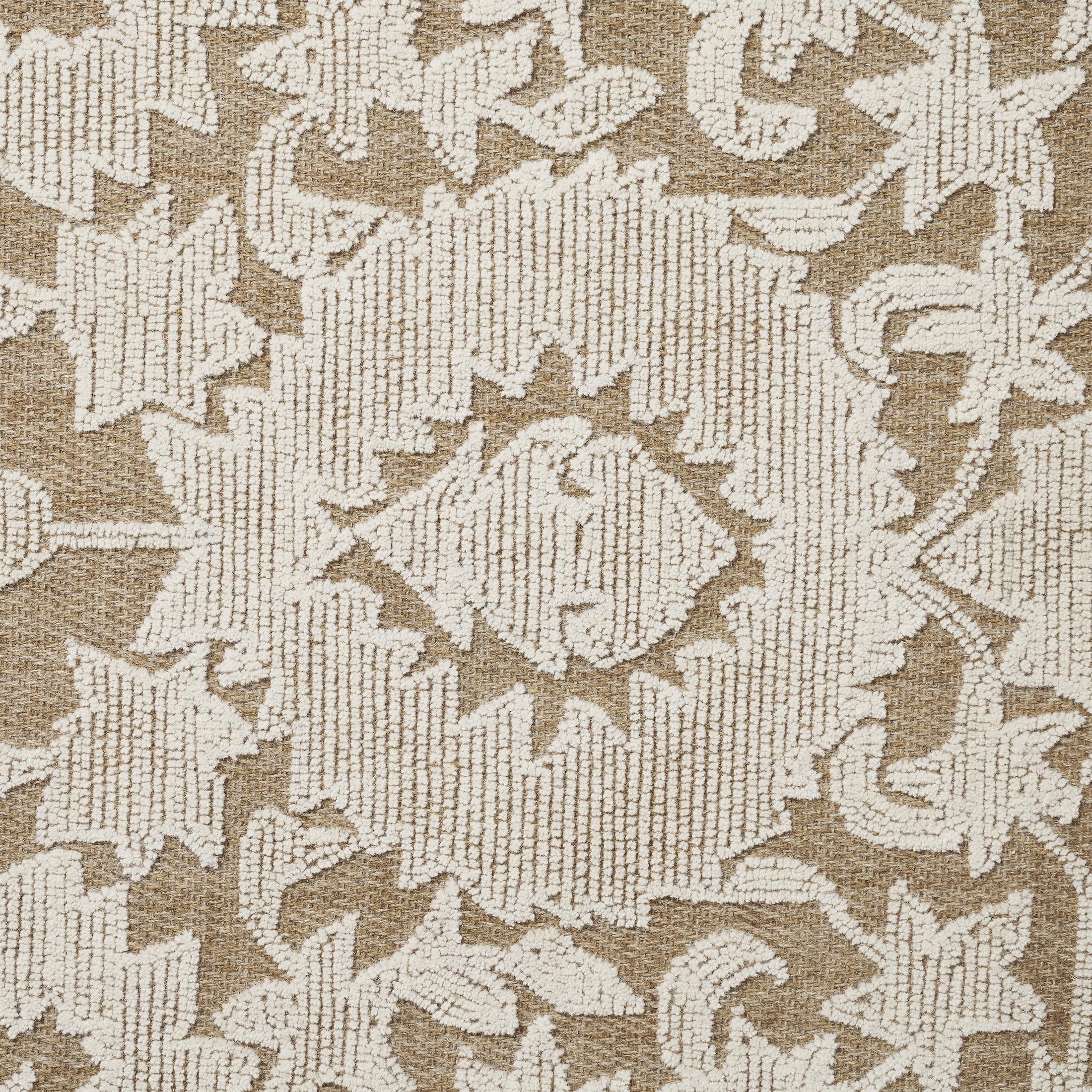 My Texas House Flora Natural Wool Floral Indoor Area Rug, 24" x 36"