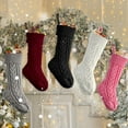 thumbnail image 3 of 17.3" Knit Pure Color Christmas Stockings, Simple Hanging Stocking Ornaments, Christmas Tree Knitted Stocking Christmas Decorations, Perfect Christmas Tree Decorations & Party Display, 3 of 10