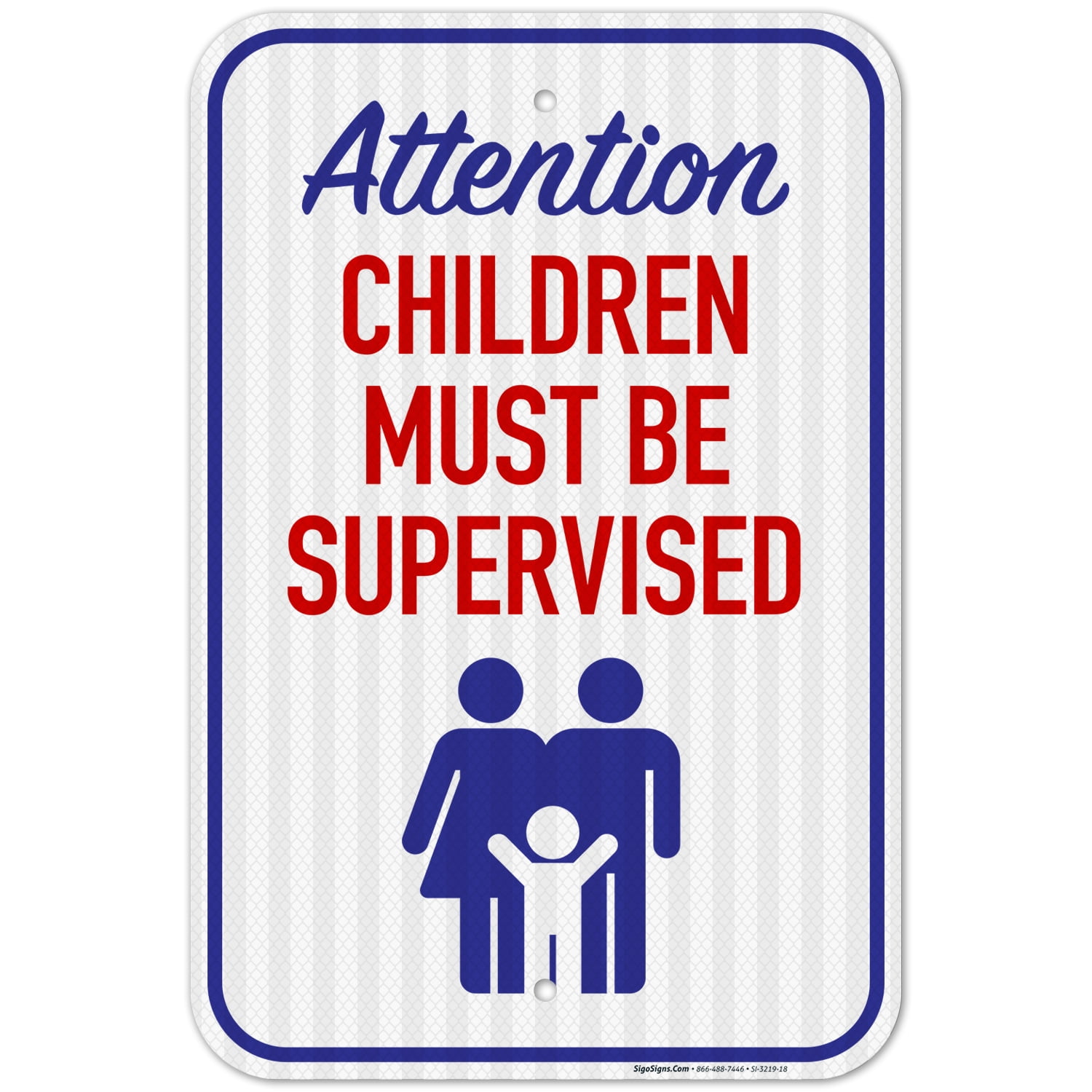 Attention Children Must Be Supervised Pool Sign, - Walmart.com