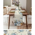 thumbnail image 2 of Fall Table Runner 13x72 Inches Long Thanksgiving Blue Pumpkin Runner for Table Teal Eucalyptus Leaves Table Runners Cotton Linen Dresser Scarf for Kitchen Coffee Dining Autumn Holiday Party Decor, 2 of 6