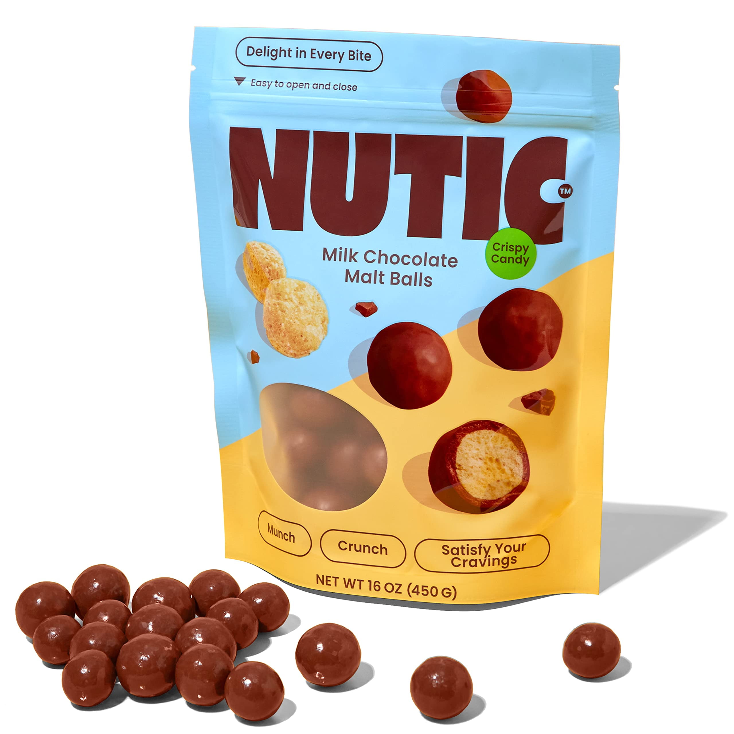 Milk Chocolate Covered Malt Balls by Nutic 1 Lb Old Fashioned Malted Milk Balls Coated in
