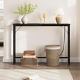 thumbnail image 3 of IdeaHouse 5.9" Narrow Console Table with Power Outlets, Compact Sofa Table with Storage, Sleek Design for Living Room, Entryway, Hallway, and Foyer - (Black), 3 of 7