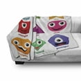 thumbnail image 3 of Educational Soft Flannel Fleece Throw Blanket, Geometric Shapes with Funny Faces Cartoon Nursery Soft Colors Artwork, Cozy Plush for Indoor and Outdoor Use, 50" x 60", Green and Purple, by Ambesonne, 3 of 6