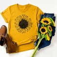 thumbnail image 2 of Gibobby Playera de Verano para Mujer Blusa corta Tops Estampado girasol Cuello Mujer Tallas grandes Camiseta manga larga Blusa redonda para mujer(Amarillo,M), 2 of 2