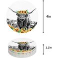 thumbnail image 1 of FMSHPON Funny Black and White Yak with Sunflowers Set of 6 Round Coaster for Drinks, Absorbent Ceramic Stone Coasters Cup Mat with Cork Base for Home Kitchen Room Coffee Table Bar Decor, 1 of 6