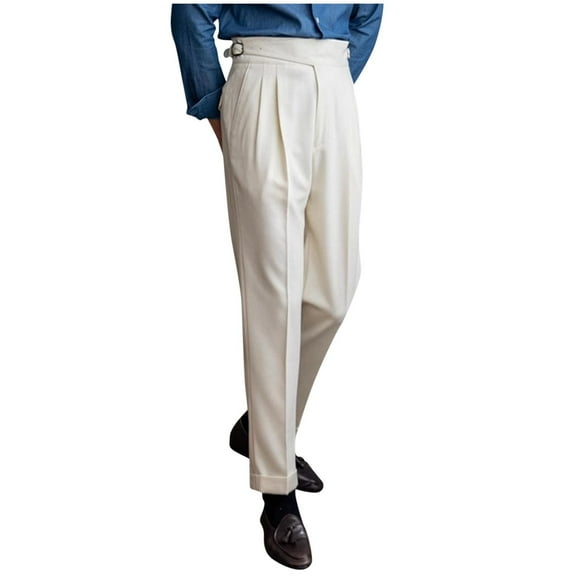Amzcrzy Men's Pants Men's Fashion Casual Cargo Zipper Pockets Elastic Waist Full Length Pants Men's Dress Pants Men Dress Pants Pants for Men Men's Clothing Slacks for Men