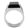 thumbnail image 3 of Luxe Jewelry Designs Stainless Steel Men's Ring with Black Jet Synthetic Onyx - Size 12, 3 of 4