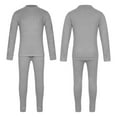 thumbnail image 2 of iiniim Girls Thermal Underwear Set Solid Color Long Johns Base Layer Top T-Shirt with Leggings Set Gray 13-14, 2 of 7