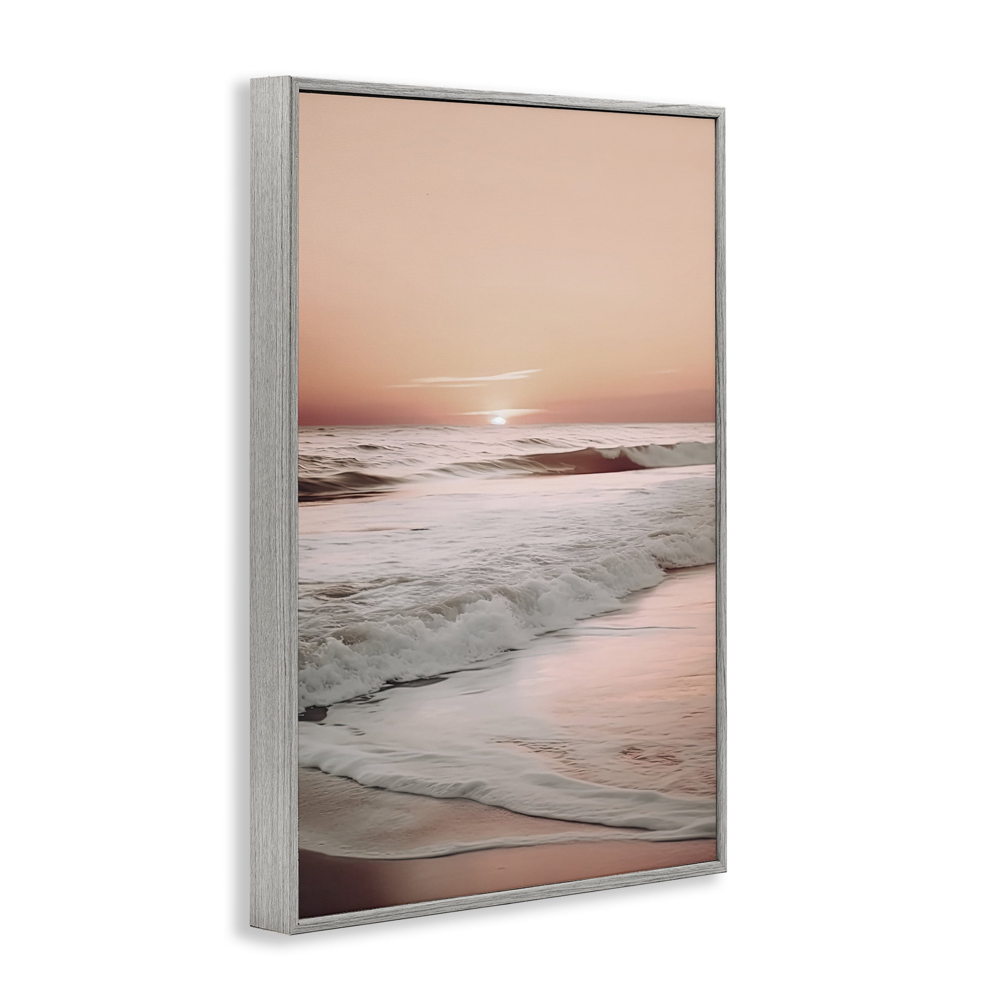 Apricot Beach View Gray Framed Giclee Art, design by Decent Exposures