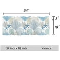 thumbnail image 5 of Summer Starfish Coral Kitchen Curtains Valances for Windows Beach Coastal Seashell Window Curtain 54x18 Inch Blue White Short Rod Pocket Bathroom Treatment Valance for Living Room Bedroom Decor, 5 of 6