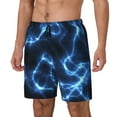 thumbnail image 2 of Uemuo Blue Lightning Pattern Mens Swim Trunks Quick Dry Board Shorts with Mesh Lining, Stretch Beach Shorts Quick Dry No-Chafing Board Shorts-, 2 of 9