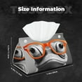 thumbnail image 2 of Tissue Box Cover, Frog With Geeky Glasses Rectangular Leather Tissue Holder - Tissue Case Facial Paper Organizer for Bathroom, Vanity Countertop, Tabletop, Car, Napkin, 2 of 6