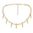 thumbnail image 1 of 1pc Diseño cónico Collar corto Cadena de cuello de moda creativa para mujeres de oro, 1 of 5
