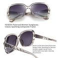 thumbnail image 4 of FEISEDY Polarized Women Square Sunglasses Sparkling Composite Shiny Frame B2289, 4 of 6