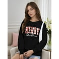 thumbnail image 2 of Woman Christmas Shirt Merry Christmas Graphic Sweatshirt Casual Long Sleeve Top, 2 of 6