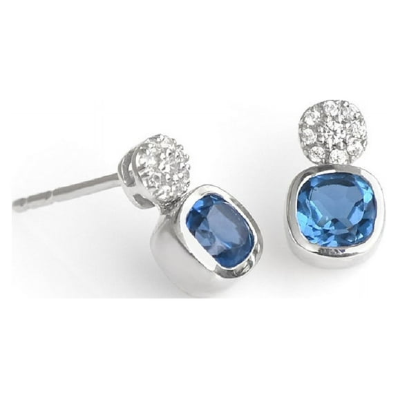 YoTreasure London Blue Topaz 925 Sterling Silver Women Stud Earrings