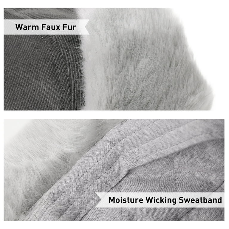 Comhats Womens Winter Fitted Faux Fur Corduroy Earflap Dad Elmer