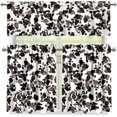 thumbnail image 1 of Black Cow Spot Print 3 Piece Kitchen Window Curtain Panel Tiers and Valance Set Kitchen Curtain Set Kitchen Curtain Set with Valance Home Decor 53.9x17.7 Inch+27.5x36 Inch*2, 1 of 5