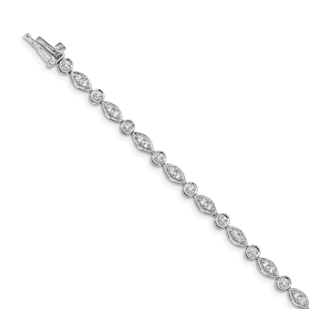 14K White Gold bracelet Lab Grown Diamond SI1 SI2, G H I,