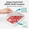 thumbnail image 5 of 6pcs 27oz Food Grade Plastic Meal Prep Container Square Freezer Fridge Storage Box with Clip Lid for Meat Vegetables Leftovers Space Saving Dishwasher Safety, 5 of 10