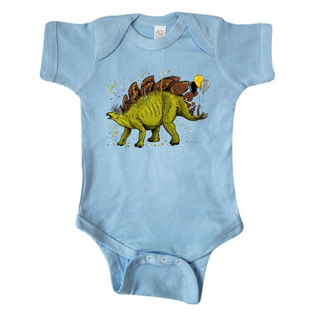 

Inktastic New Years Stegosaurus with Confetti and Balloons Gift Baby Boy or Baby Girl Bodysuit
