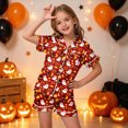 thumbnail image 2 of UAYOTSE Girls Collared Silky Sleep Set, Button‑Front Short‑Sleeve Top and Shorts, 2‑Piece Kids Loungewear Suitable for Lounging Around The House Size 12-13 Years, 2 of 5