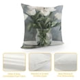 thumbnail image 4 of JEUXUS Pillow Covers Farmhouse Distressed White Tulips Floater Short Plush Pillowcase White, 4 of 5