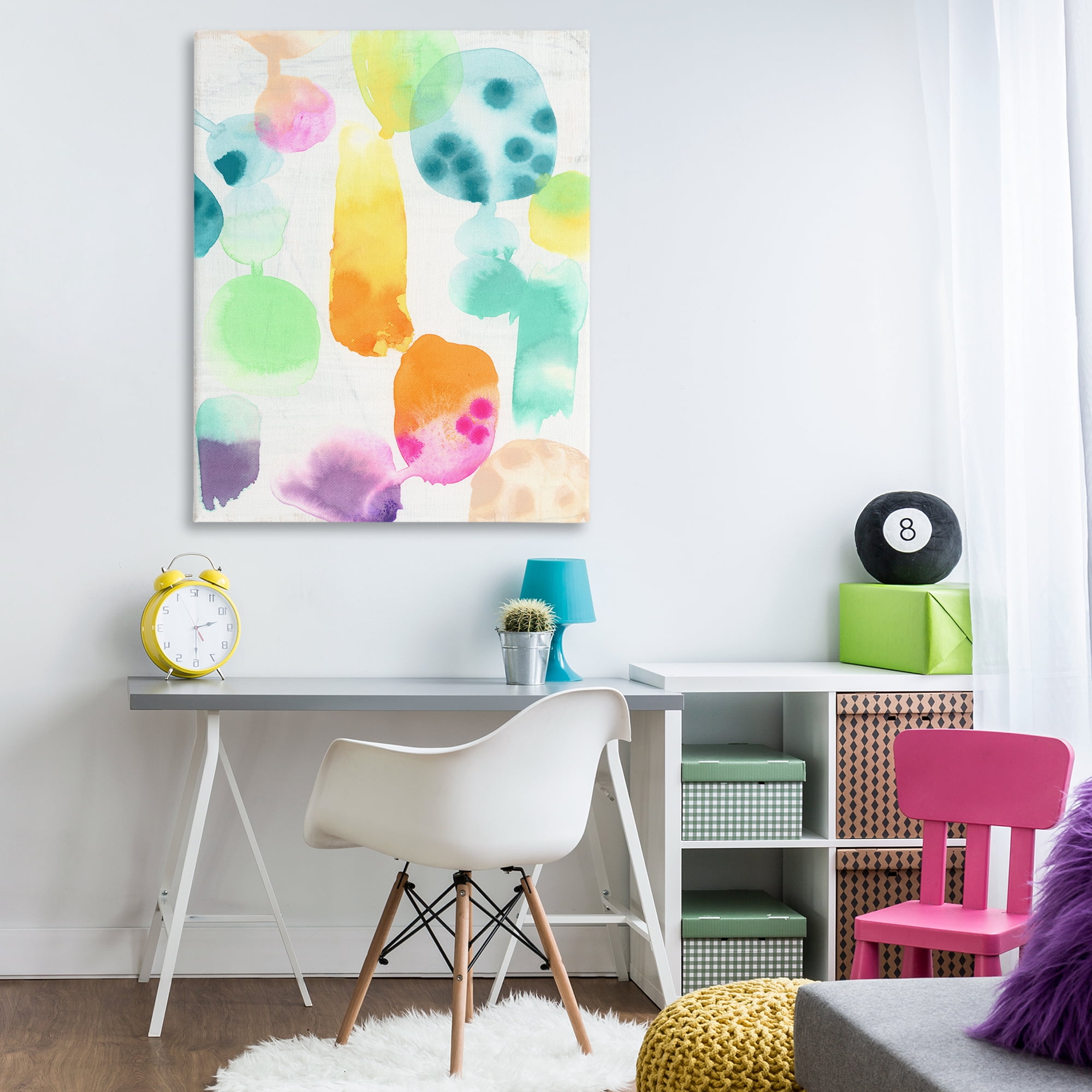 Stupell Industries Pastel Watercolor Pattern Abstract Painting Gallery Wrapped Canvas Art Print Wall Art, 36 x 48
