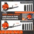 thumbnail image 5 of Powerful 65CC 2-Stroke Gas-Powered Backpack Leaf Blower for Yard Lawn Debris Clearing, 850CFM 230MPH 4.3HP Gas Blower w/1.8L Fuel Tank, Ideal for Industrial/Commercial Use, 5 of 19