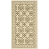 SAFAVIEH Courtyard Colton Geometric Indoor/Outdoor Area Rug, 2' x 3'7", Natural/Olive