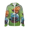 thumbnail image 1 of Disketp Butterfly Landing On Head Dumpy Frog for Men's Sun Protection Hoodie Performance Long Sleeve Fishing Outdoor Lightweight-Large, 1 of 7