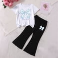 thumbnail image 5 of ZOYOEN Toddler Girls Outfits Set- Soft Shorts Sleeve Cute Comfortable T Shirts and Flare Pants Baby Summer Clothes White Size 3 T, 5 of 5