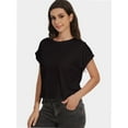 thumbnail image 5 of Women's Crew Neck Short Sleeve T Shirt Summer Casual Loose Workout Top, 5 of 6