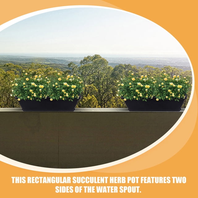 WRITWAA Rectangular Vegetable Flower Planters Drainage 2 Plastic Plant Boxes For Patio/Garden