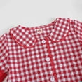 thumbnail image 4 of vigerkar Baby Girl Ruffle Pajamas Set Short Sleeve Button Shirt Top Shorts 2 Piece PJ Set Toddler Sleepwear (Red, 2-3 Years), 4 of 9