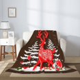 thumbnail image 4 of PHELIKA Christmas Motive Scandinavian Deer Tree And Heart 04 All Season Soft Throw Blanket Lightweight Flannel Fleece Blankets 60" x 80", 4 of 8