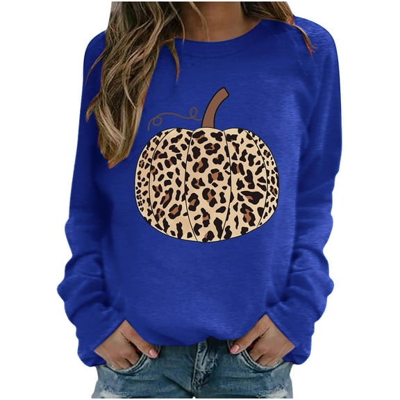 Herrnalise Womens Fashion Womens Sweatshirt Fashion Women's Casual Long Sleeve Round Neck Printed Ladies Sweatshirt Tops Blouse Fall clothes for Womens 2XL