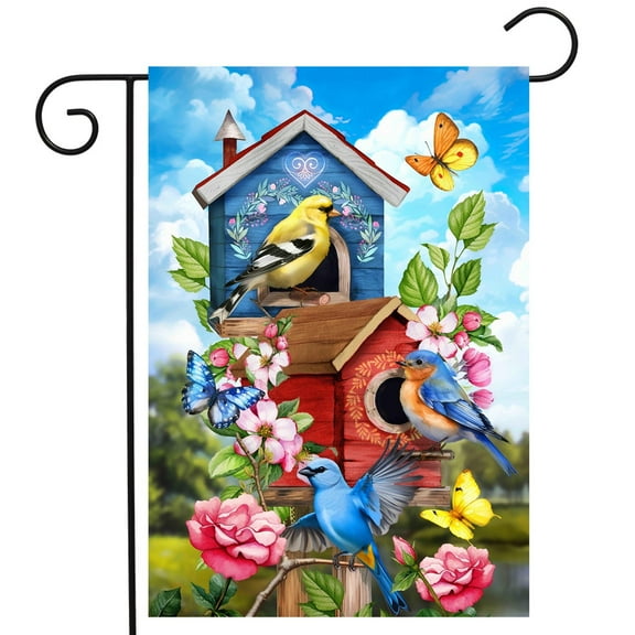 Briarwood Lane Floral Birdhouses Garden Flag