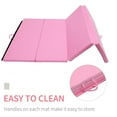 thumbnail image 4 of Soozier 4'x6'x2'' Folding Gymnastics Tumbling Mat, Exercise Mat with Carrying Handles for Yoga, MMA, Martial Arts, Stretching, Core Workouts, Pink, 4 of 9