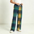 thumbnail image 6 of Edvintorg Women's Pajama Bottoms Plaid Elastic Waisted Comfy Lounge Pants Drawstring Wide Leg Loose Casual Sleep Pant with Pocket Womens Clothing Multicolor S-2XL, 6 of 7