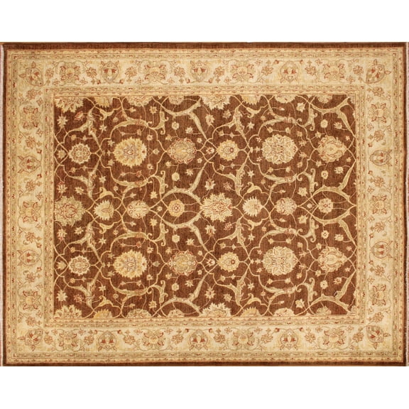 Sun-Faded Sattar Brown/Ivory Rug, 8'1" x 9'9"