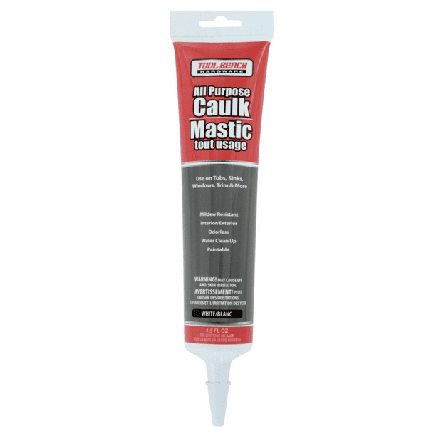 Caulk All Purpose White Latex, 4.5 fl oz. Tubes 3 Pack Use on tubs