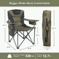 thumbnail image 2 of Mapskey Camping Chairs Oversized Folding  for Adults, Portable Outdoor Lawn Chairs with Cup Holder, Cooler Bag & Storage Pockets - for Camping Fishing Travel, 2 of 8