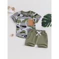 thumbnail image 2 of Suealasg Kids Boys Summer Outfits 6M 1T 2T 3T Toddler Baby Boys 2Pcs Causal Clothing Short Sleeve Round Neck Camouflage T-Shirts Tops + Elastic Waist Shorts Set, 2 of 9