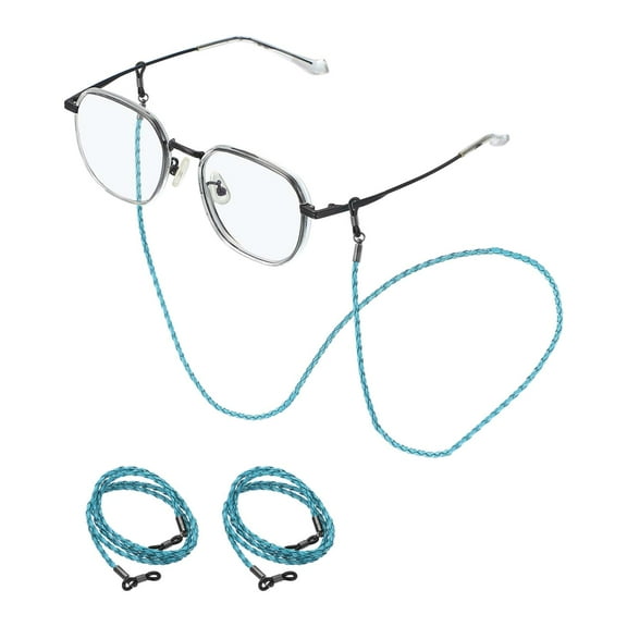 Uxcell 3 Pcs Leather Eyeglass Strap, Eyeglass Chain for Women and Men, Elegant Sunglasses Lanyards Holder Anti-lost Glass String Eye Glass Holders Around Neck, Blue